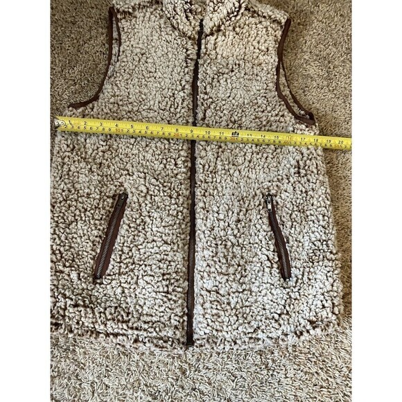THREAD & SUPPLY Women’s Arctic Fleece Full Zip Vest Brown And Tan Size Small - Picture 8 of 8